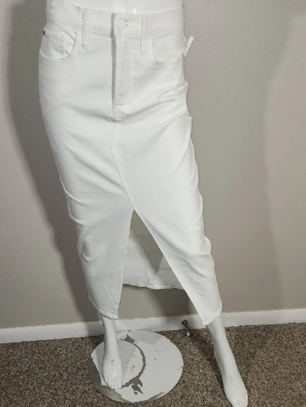 Hudson Jeans White Maxi Skirt with Front Slit